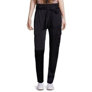 A.L.C Black Tie Front Cargo Pants w/ Pockets Size 6